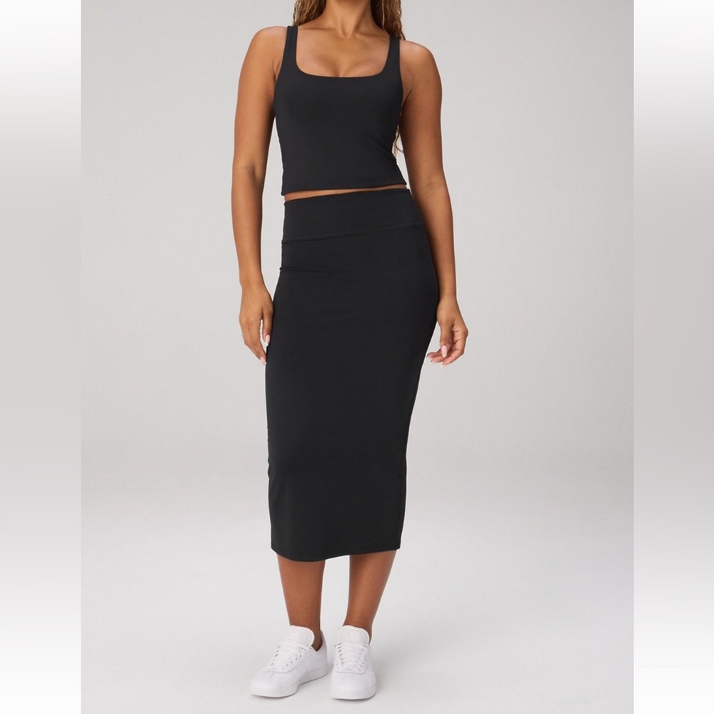 Pureluxe Black Midi Skirt
